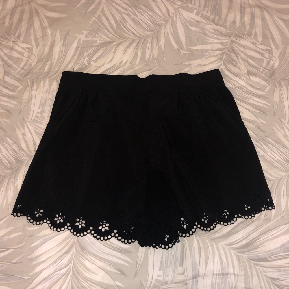 Black scallop shorts